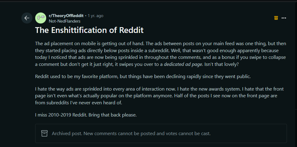 Reddit image about state of Reddit